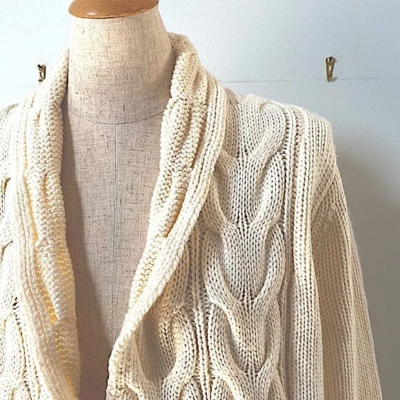 Banana Republic Cable Shawl Collared Sweater - Picture 4 of 7